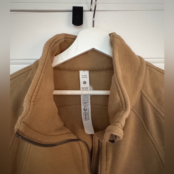 Lululemon XL/XXL Cropped Scuba Pullover Sweatshirt camel tan - Picture 2 of 6